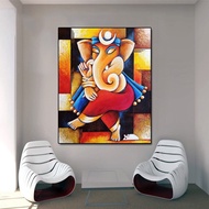 Canvas Art Buddha Painting Indian God Ganesha Decor Posters and Prints Wall Art Picture For Living R