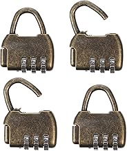SEWACC 4pcs Vintage Combination Lock Mini Antique Password Padlock Digital Number Code Lock for Wooden Gift Box Cabinet Jewelry Case