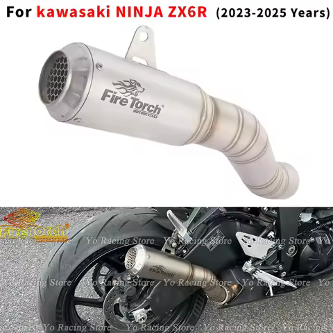 Slip On For Kawasaki ZX6R ZX-6R ZX 6R 2023 2024 2025 Motorcycle Exhaust System Escape Connecting Mid