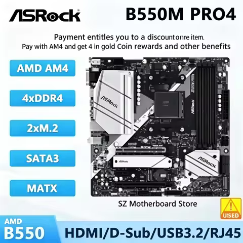 ASROCK B550M PRO4 Motherboard AMD B550 AM4 DDR4 128GB Support 5600X 3700X 5950X 3600 CPU PCIe4.0 M.2