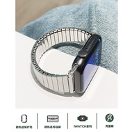 [Ready Stock Fast Shipping] Shell Reese iwatch Strap Elastic One-Piece Metal Stainless Steel Small W