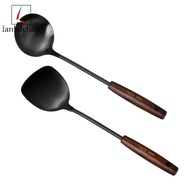 Skimmer Ladle Tool Set 14 Inches Spatula Fit for Wok, 304 Stainless Steel Wok Spatula 1Set