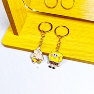 GANTUNGAN Spongebob Keychain Patrick Character Keychain Metal Material Couple Bestie