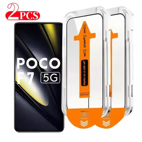 2Pcs One-Click Dust Free Screen Protector for Poco F7 Ultra Pro Full Cover Tempered Glass For Xiaomi