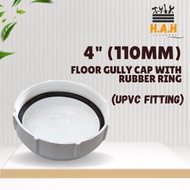4"(110mm)Upvc Fitting Floor Gully Cap With Rubber Ring/Trap Cover/Gully Cap & O-Ring Only/Gully End 