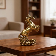Chinese Zodiac Brass Horse Statue, Mini Tea Pet & Desk Ornament, Handcrafted Home Office Decor Q7c4