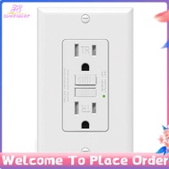 GFCI Outlet 15 Amp, Self-Test GFI Electrical Outlet, Tamper Resistant GFCI Receptacle with Wall Plat