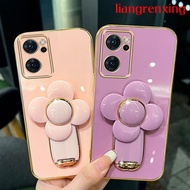 Casing OPPO Reno 7 5g oppo reno 7 4g phone case Softcase Electroplated silicone shockproof Protector  Cover new design with holder fan for girls DDFS01