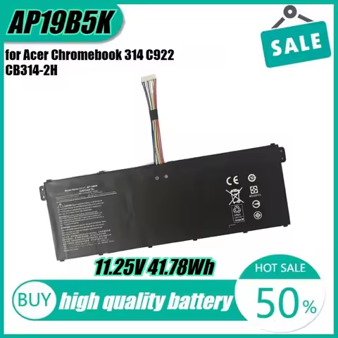 11.25V 41.78Wh AP19B5K Laptop Battery for Acer Chromebook 314 C922 CB314-2H KT.00305.011 AP19B8K A31