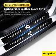For MG Carbon Fiber Car Door Sill Protector Sticker, Pelekat Pelindung Ambang Pintu Kereta, Anti-Scr
