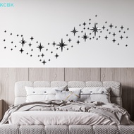 【KC】 82PCS Bedroom Children Room Home Decoration Star Mirror Wall Sticker DIY Acrylic Decal Waterproof Self-adhesive Wallpaper 【BK】