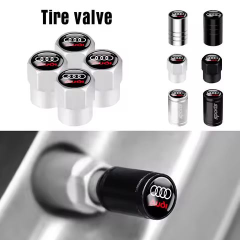 4Pcs Car Styling Metal Tire Valve Stem Caps Rim Accessories For Audi Sline A3 A4 B8 B6 B7 B9 A6 C6 C