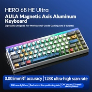 คีย์บอร์ด AULA HERO 68 HE PRO/Ultra RT Aluminum Keyboard 0.005mm RT RGB Neon Light Box Hot-swappable