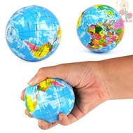 AVUKA World Map Foam Ball Earth Globe Model Elastic Educational Mini Wrist Exercise Planet Earth Bal