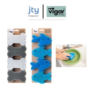 [Lava.Pet] VIGAR Pets Club Bowl Scrubber Sponge 4 Pack Effective Cleaning Safe & Pet-Friendly Scratc