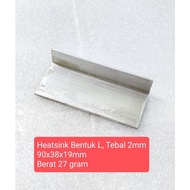 1Pcs Aluminum Heatsink L-Shaped 90x38x19mm Cooling Regulator Transistor 7805 Tip41 audio Amplifier T
