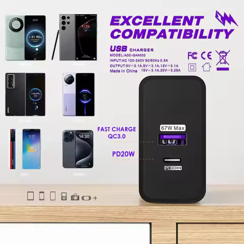 87W USB Super Fast Charger Power Adapter QC 3.0 With Global EU US UK Plug For iPhone Samsung Huawei 