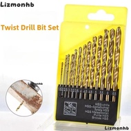 LIZMOLI Twist Drill Bit, Titanium Plated Straight Handle HSS Bit, Boxed High-Speed Steel Drill Bit