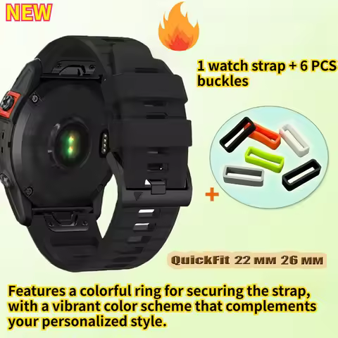 Strap 22MM 26MM Silicone WatchBand For Garmin Fenix 8 7 7X 6X 6 5 5X Instinct 2X Epix Pro/Epix Gen 2