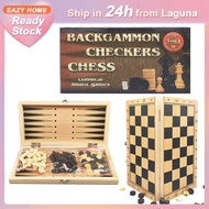 ♞【Ship in 12h】3 in 1 Folding Wooden Chess Board Tournament Size Chess Pieces Set International Ches