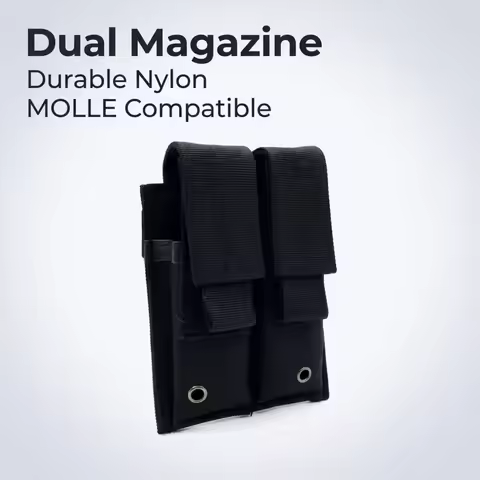 OPHIDIAN 9mm Magazine Bag, Double Single Magazine Bag, Open Lid Magazine Bag Outdoor Spring for Lant
