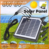 Portable Solar Panel 8W 6V Polycrystalline Silicon Solar Panel Waterproof Multiple Charging Inputs M
