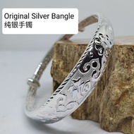 *Promo*Original Pure silver Bangle, BG-055 纯银手镯999。“福”字手镯。 code3553