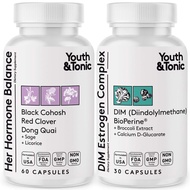 Youth & Tonic Menopause & PMS Support for Women Through Balanced Estrogen Metabolism – 90 Pills with
