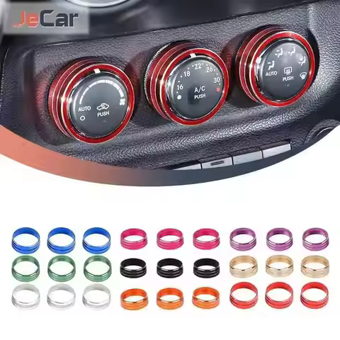 JeCar Car Air Condition Vent Button Knob Ring Covers Aluminum Alloy For Jeep Wangler JK Liberty 2007