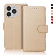 [Woo Fashion Case] เคสหนังกระเป๋าเงินแบบฝาพับสำหรับ iPhone 11 12 13 14 X XS XR Pro Plus Max Mini 8 7 6S 6 5S SE ช่องใส่บัตรขาตั้ง Funda Strap Coque