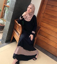 promo abaya hitam kombinasi sifon dubai 475 permata putih terbaru 2023