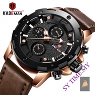 KADEMAN 809 Men's Business Sports Three-Eye Chronograph Watch Belt Quartz Men Watch