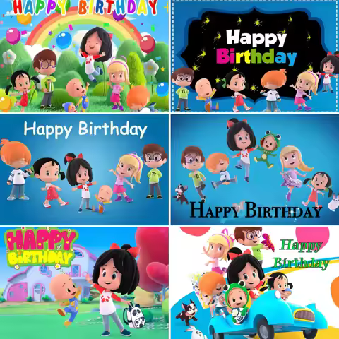Cartoon Cleo And Cuquin Theme Birthday Party Background Baby Baptism Photo Poster Decor Background P