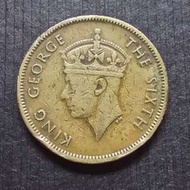 1950 Hong Kong (British) King George VI Nickel Brass 10 Cents 香港 佐治六世 銅鎳幤 一毫