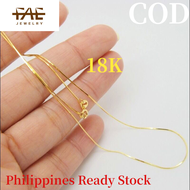 Limited Today 100% Original 18K Saudi Gold Pawnable Necklace Snake Bone Chain Ripples of Water Chain K Gold Necklace 18 K Necklace Male Style of Necklace [Local Stock]