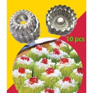 Aluminum Traditional Acuan Kuih Ayu Mini Bundt Cake Tin Tube Cake Pan 10 pcs bundt cake mould small