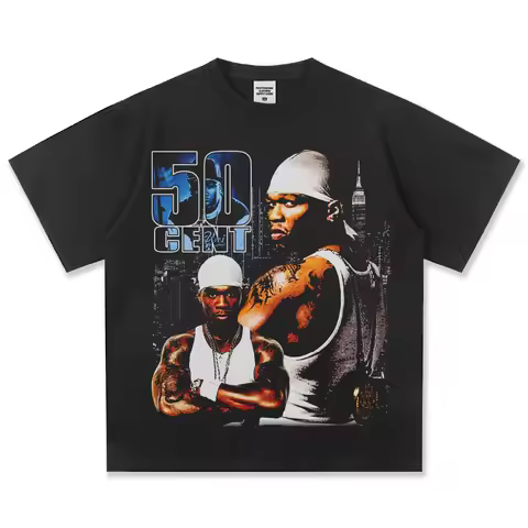 50 Cent Graphic T-Shirt Unisex Bold Graphic Casual Tee Hip Hop Legend Fan Merch Comfort Cotton Urban