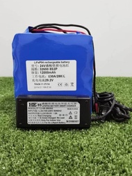 แบตเตอรี่ลิเที่ยม Lifepo4 ใช้กับมอร์เตอร์  24V 12Ah   BMS 30A   พร้อมเครื่องชาจน์