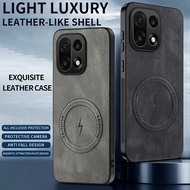 Case For OnePlus 15 15T 15R 13 13R 12 11 Nord 5 6 Case Soft Leather Texture Wireless Charging Magnet