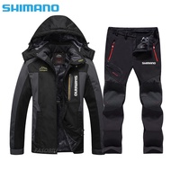 New Shimanos Plus Velvet Fishing Suit Windproof Waterproof Thicken Warm Winter Clothings Men Fishing