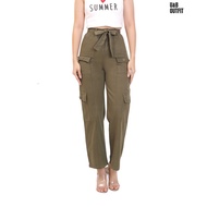 U&b - 6018 C-102 Women's Softjeans Cargo Pants Free Belt 6 Colors