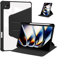 เคสสำหรับ Infinix Xpad เคส X1101B มีที่ใส่ดินสอ360อะคริลิคแบบแข็งหมุนได้สำหรับ Infinix Xpad X Pad เค