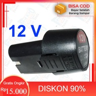 [Bisa COD] Baterai Bor Cordless 12 Volt Baterai cadangan JLD 12 Volt 3000 MAH  Bor / Mesin Bor / Ala