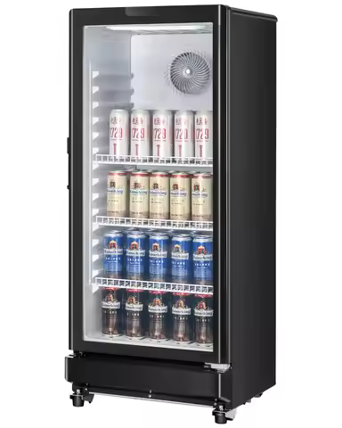 SucceBuy Commercial Merchandiser Refrigerator Glass Door Display Refrigerator Beverage Refrigerator