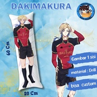 dakimakura anime kaiser blue lock / guling ukuran 20x60 cm anime kaiser blue lock gambar 1 sisi bisa
