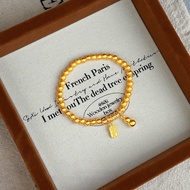 Sand Gold Jewelry Inheritance Lucky Fortune Gourd Bracelet Female Light Luxury High-End Niche Imitat
