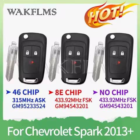 P/N:GM94543201 A2GM3AFUS03 GM95233524 For Chevrolet Spark 2013- Flip Car Key 315MHz 46Chip 433MHz No