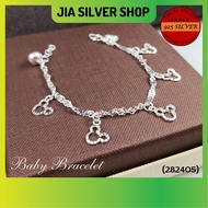 Ready Stock | Original 925 Silver Baby Bracelet Miki For Kids (282405) | 925 纯银 小孩米奇手链 | Gelang Tangan Budak Perak 925