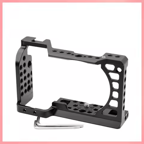 N91R-Aluminum Alloy Camera Cage Rig With Cold Shoe Mount For Sony A6000/A6300/A6400/A6500 Cameras