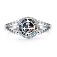 Sigil of Lilith Abalone Shell Statement Ring S925 Sterling Silver Sigil of Lilith Statement Ring Gif